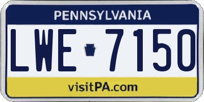 PA license plate LWE7150