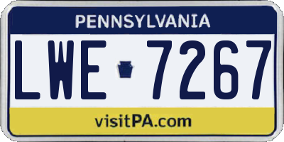 PA license plate LWE7267