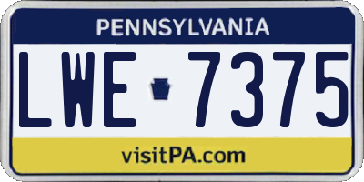 PA license plate LWE7375