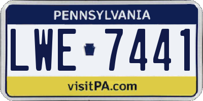 PA license plate LWE7441