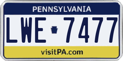 PA license plate LWE7477