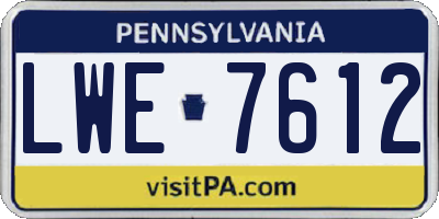 PA license plate LWE7612