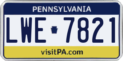 PA license plate LWE7821