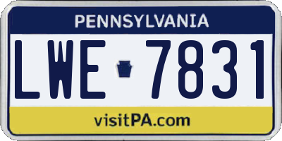 PA license plate LWE7831