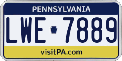 PA license plate LWE7889