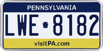 PA license plate LWE8182