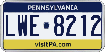 PA license plate LWE8212