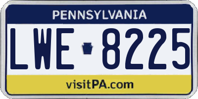 PA license plate LWE8225
