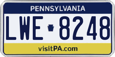 PA license plate LWE8248