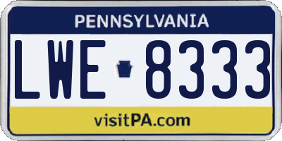PA license plate LWE8333