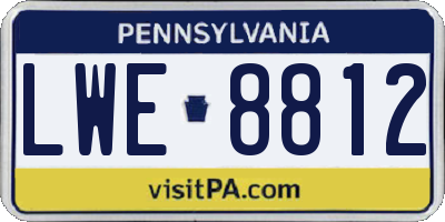 PA license plate LWE8812