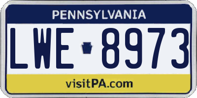 PA license plate LWE8973