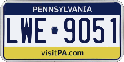PA license plate LWE9051