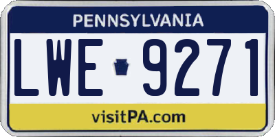PA license plate LWE9271