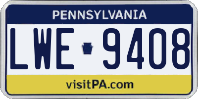 PA license plate LWE9408