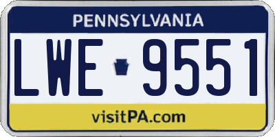 PA license plate LWE9551