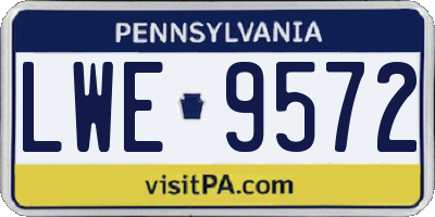 PA license plate LWE9572