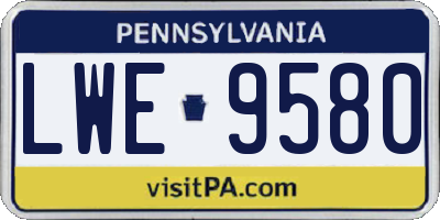 PA license plate LWE9580