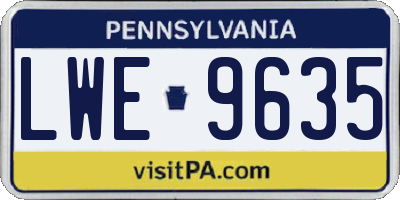 PA license plate LWE9635