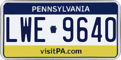 PA license plate LWE9640