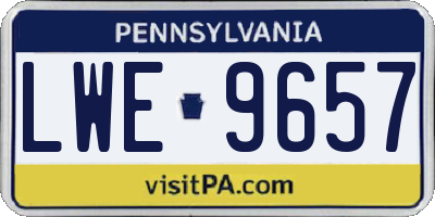 PA license plate LWE9657