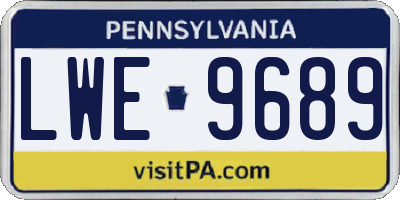 PA license plate LWE9689