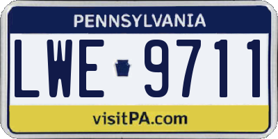 PA license plate LWE9711