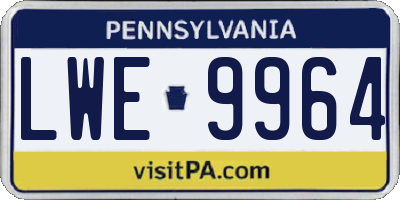 PA license plate LWE9964
