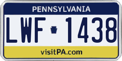 PA license plate LWF1438