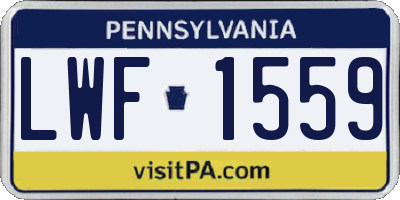 PA license plate LWF1559