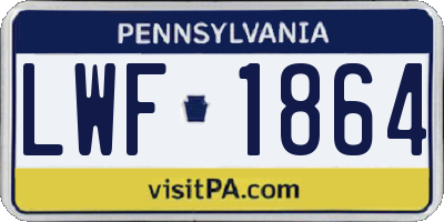 PA license plate LWF1864