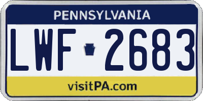 PA license plate LWF2683