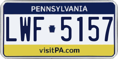 PA license plate LWF5157