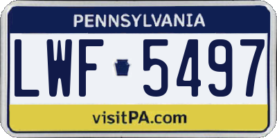 PA license plate LWF5497