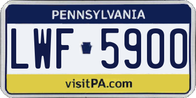 PA license plate LWF5900