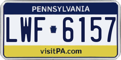 PA license plate LWF6157