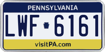PA license plate LWF6161