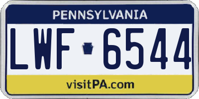 PA license plate LWF6544