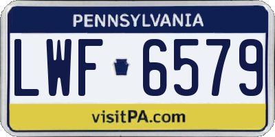 PA license plate LWF6579