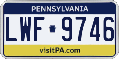 PA license plate LWF9746
