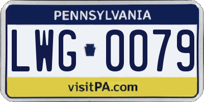 PA license plate LWG0079
