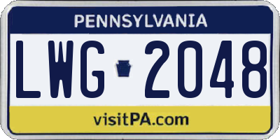 PA license plate LWG2048