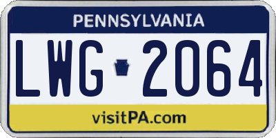 PA license plate LWG2064
