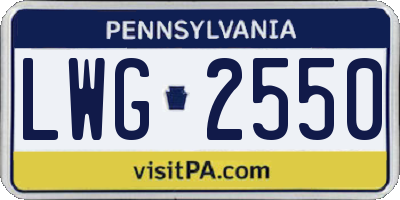 PA license plate LWG2550
