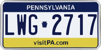 PA license plate LWG2717