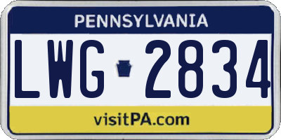 PA license plate LWG2834