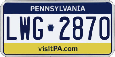 PA license plate LWG2870