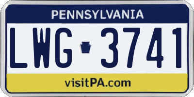 PA license plate LWG3741