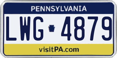 PA license plate LWG4879
