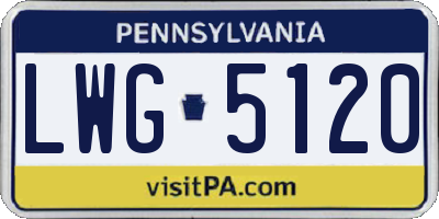 PA license plate LWG5120